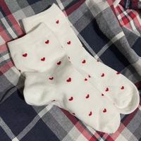 Długie urocze skarpetki damskie bawełniane serce miłosne z nadrukiem Kawaii piękne damskie markowe skarpetki wysokiej sztuki ciepłe Sokken Femme Calze 5